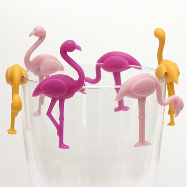 Silicone Flamingo Wine Glass Marker Set