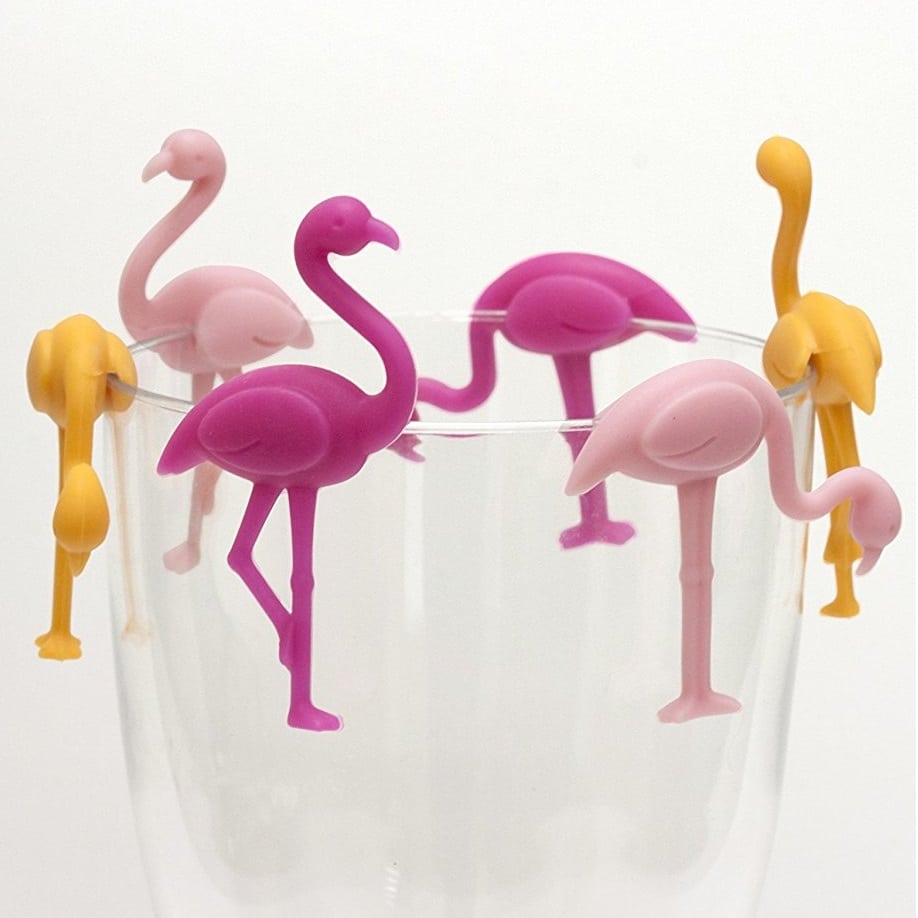 Set of 6 Silicone Flamingo Wine Glass Marker