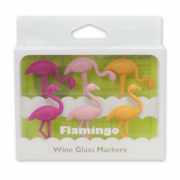 Silicone Flamingo Wine Glass Marker Set