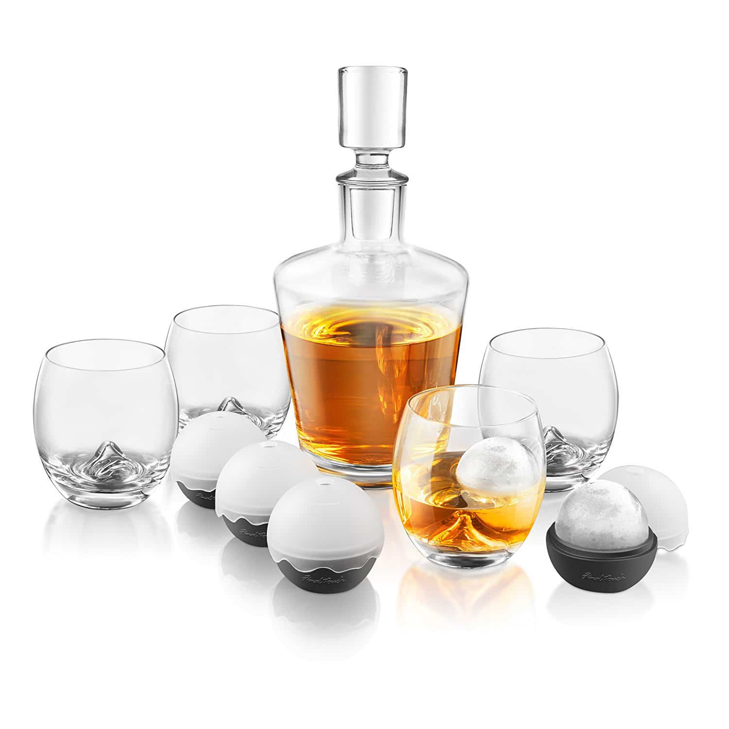 Final Touch Whisky Decanter and On The Rock Glasses Set