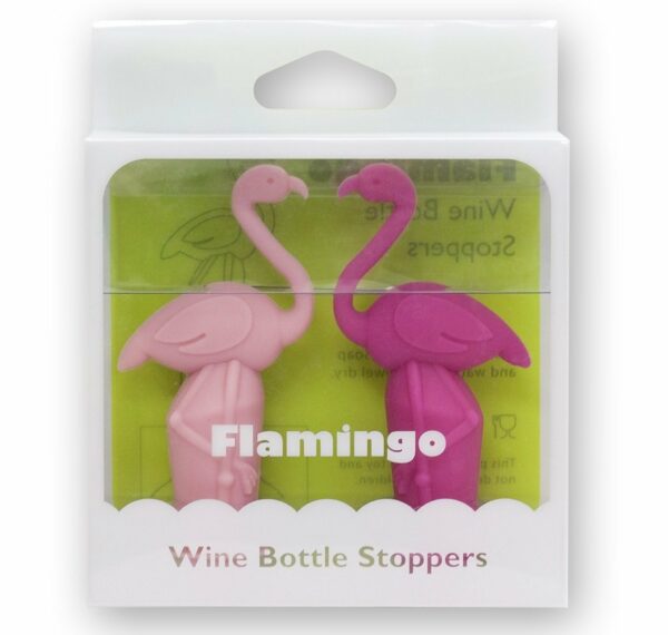 Pink Flamingo Wine Bottle Stoppers Boxed