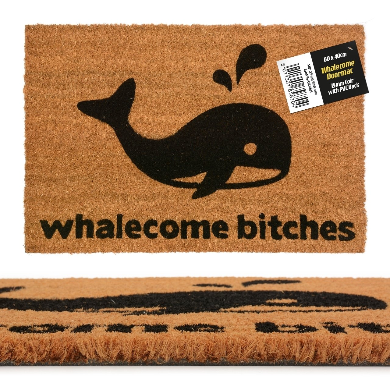 Whalecome Bitches Funny Coir Front Doormat