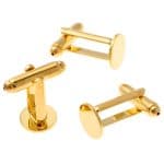 Cufflink Blanks Backs 8mm Round Pad Silver Tone
