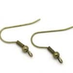 Antique Bronze Earring Ball Wire Fish Hooks
