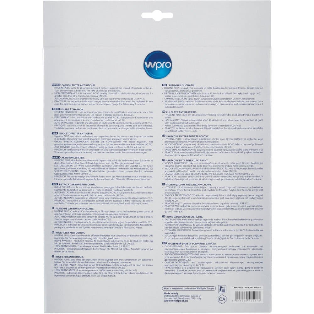 Wpro CHF303/1 Cooker Hood Carbon Filter Type 303