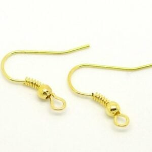 Gold Earring Ball Wire Fish Hooks