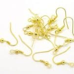 Gold Earring Ball Wire Fish Hooks