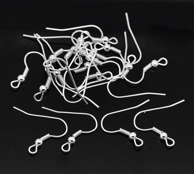 CKB Ltd Pack of 300 (150 Pairs) Silver Plated - CKB-17007 Earring Ball Wire Fish Hooks Findings 21x18mm
