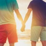Rainbow Stripes ‘Only Gay On The Beach’ Towel (76 x 152cm)