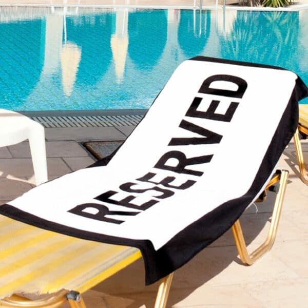 The Bold 'RESERVED' Beach Towel (76 x 152cm)