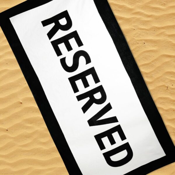 The Bold 'RESERVED' Beach Towel (76 x 152cm)