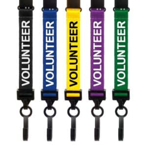 Pre-printed VOLUNTEER Lanyard with Plastic Clip & Safety Catch