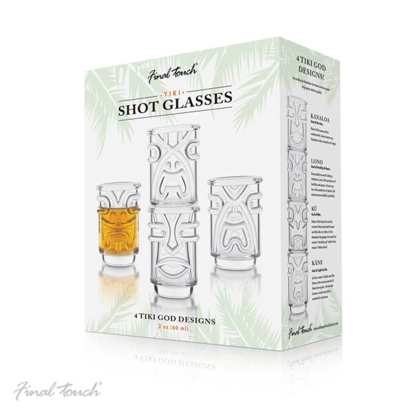 TIKI Stackable Clear Shot Glasses boxed