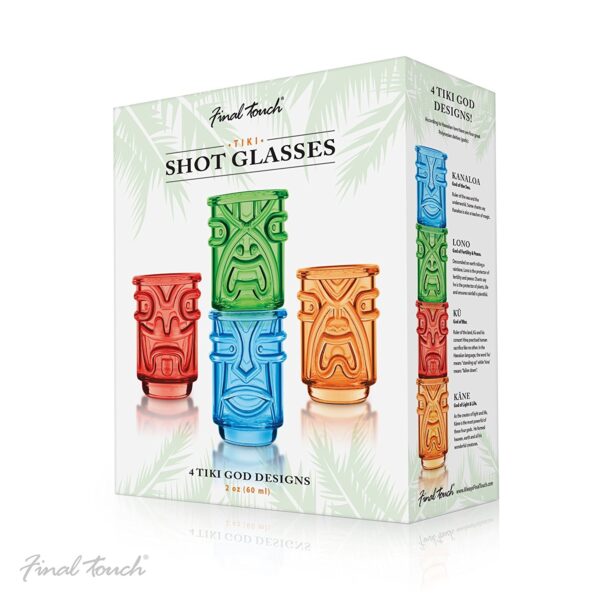 Final Touch TIKI Stackable Shot Glasses COLOURED 60ml