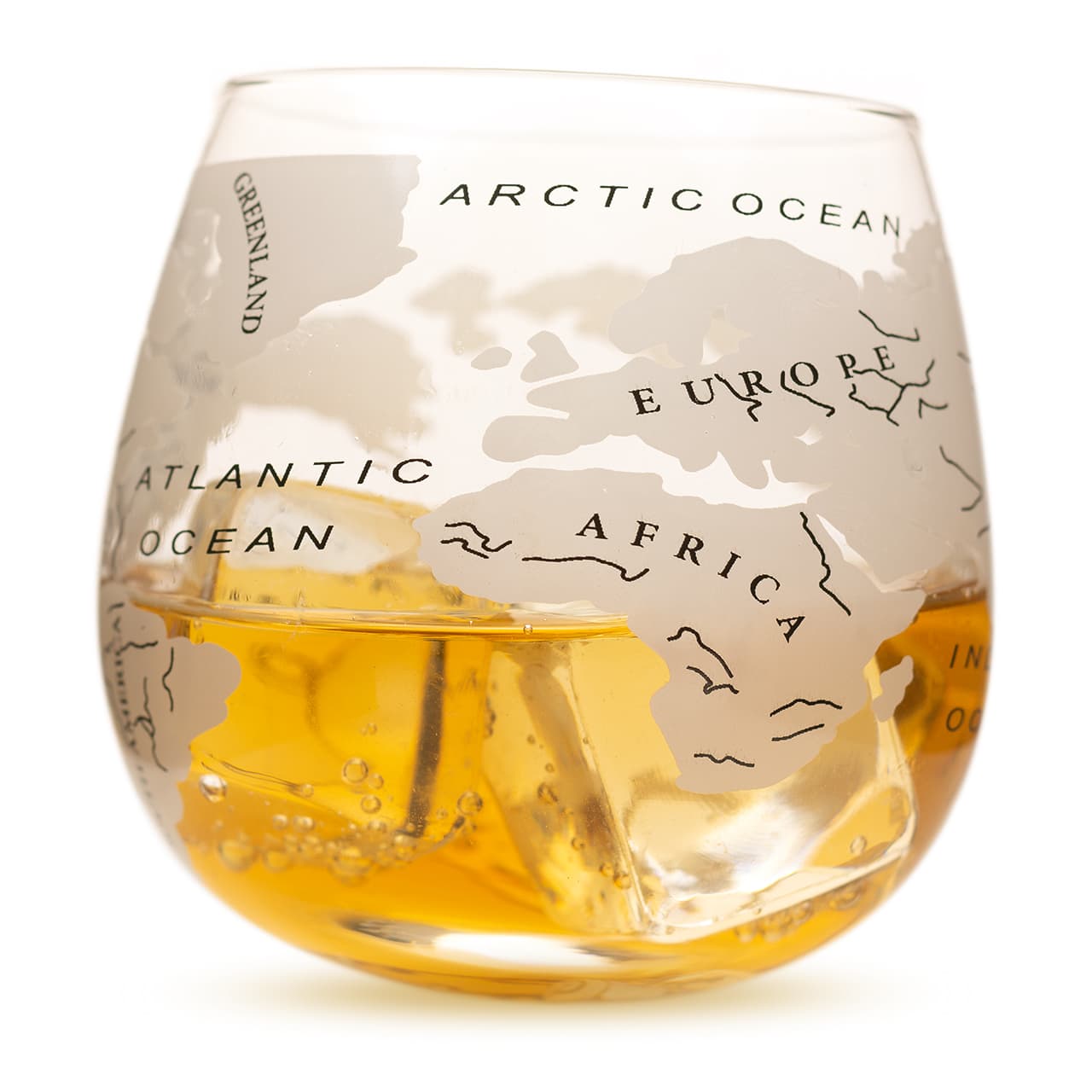 Globe Rocker World Map Whisky Glasses (300ml) (Set of 2)