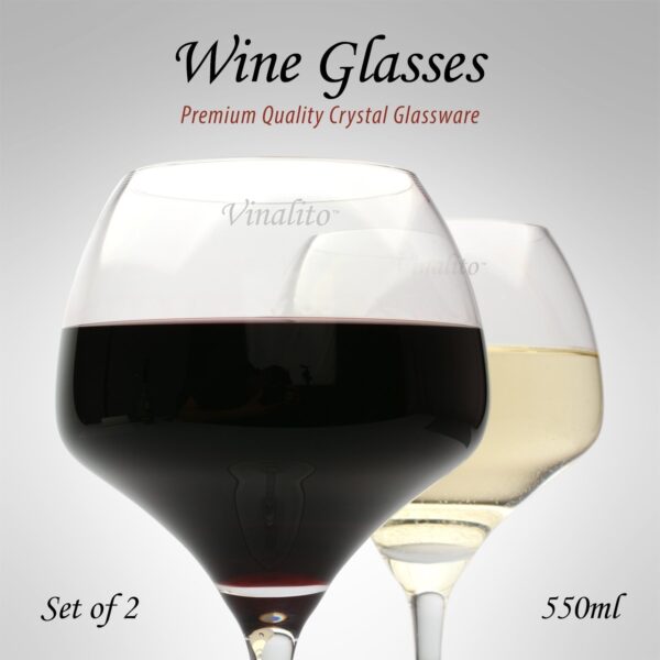 Vinalito Red or White Wine Crystal Stem Glass