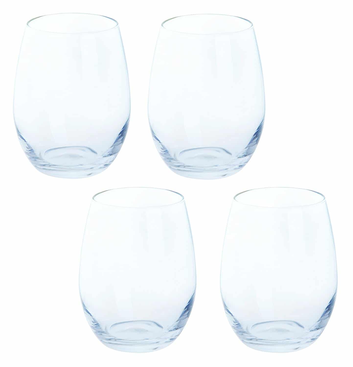 Set of 4 Stemless White Wine Glasses By Dartington Crystal