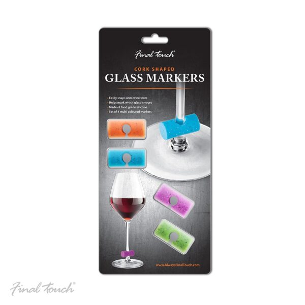 Final Touch Cork Shaped Wine Glass Markers