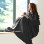 Snug-Rug COSY Fleece Blanket with Sleeves Grey