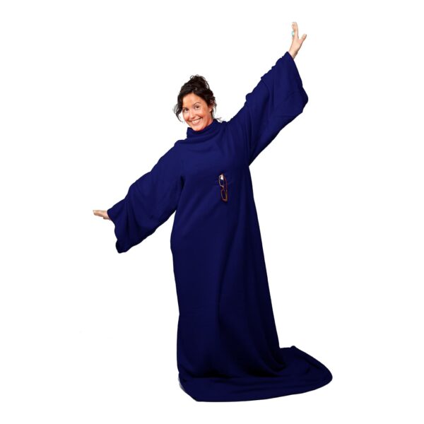 Snug-Rug COSY Fleece Blanket with Sleeves Navy Blue