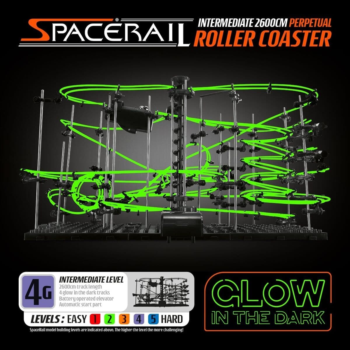 Spacerail Level 2 Glow in der Dark Perpetual Achterbahn