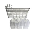 6 Row Under Cupboard Wall Mounted Wine Glass Rack