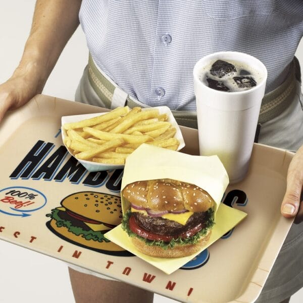 Melamine Food Tray Plastic Lunch Serving Hamburgers