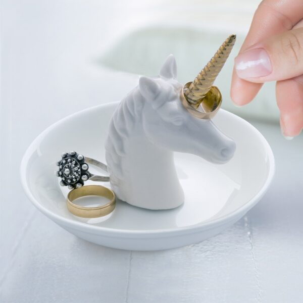 Unicorn Ring Holder With Jewellery Tray