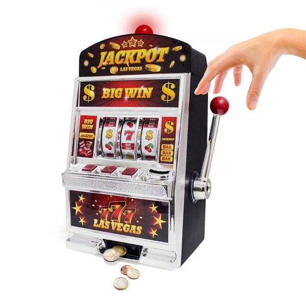 Battery Slot Machine Game Money Saving Machine Box With Sound Light
