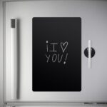 Black Magnetic Whiteboard Fridge Board With Dry Wipe Marke