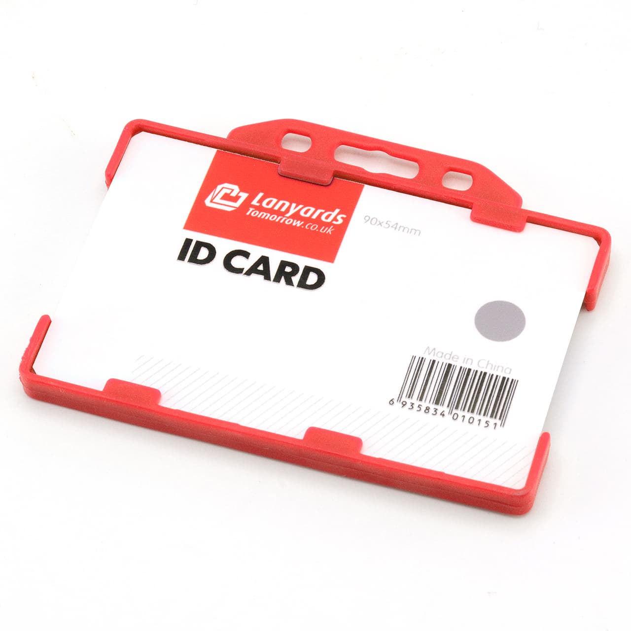 Double-Sided Horizontal Rigid ID Holder (CR80) (86 x 54mm) - Red