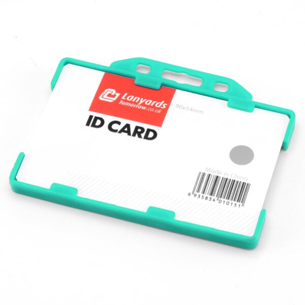Double-Sided Horizontal Rigid ID Holder (CR80) (86 x 54mm) - Turquoise
