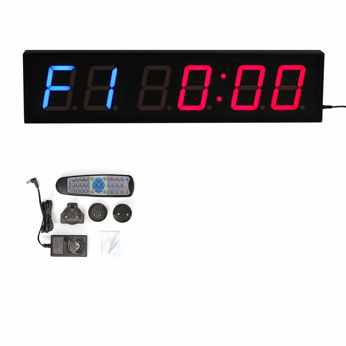 Digital Interval Wall Timer for Gyms, Sports Clubs, Schools, Crossfit (6  Digit)
