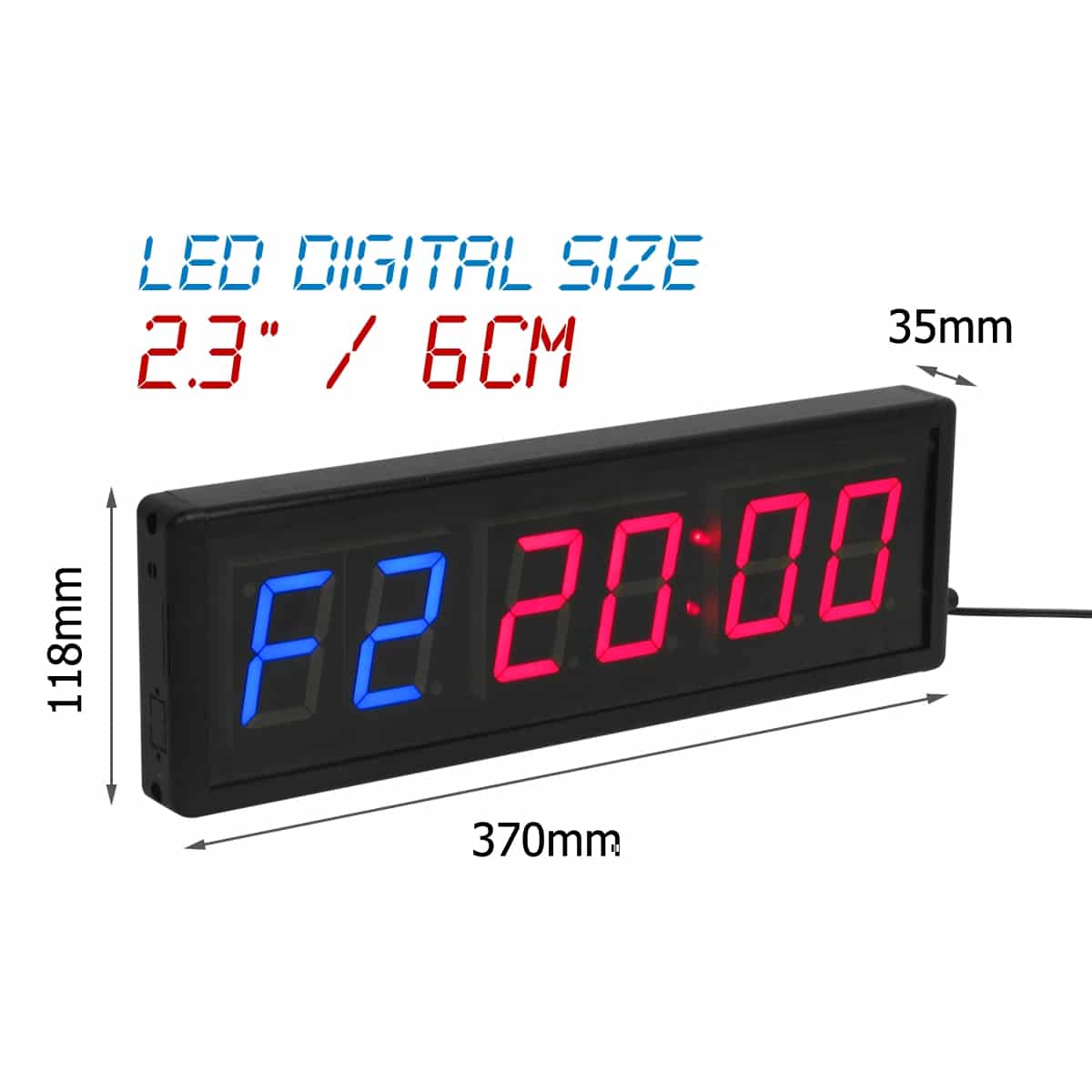 4 Digits Height Pellor Fitness Training Gym Timer Indoor Interval Timer Clock with Remote Control for Crossfit EMOM MMA Tabata 