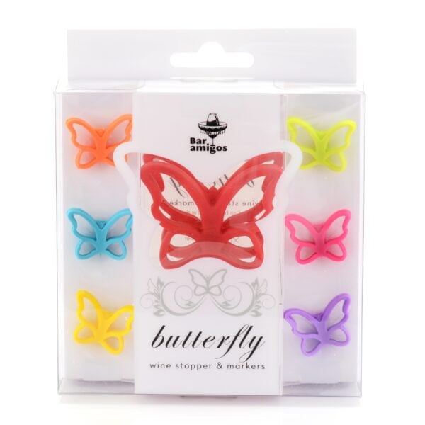 Butterfly Wine Bottle Stopper & Wine Glass Markers Set-7925