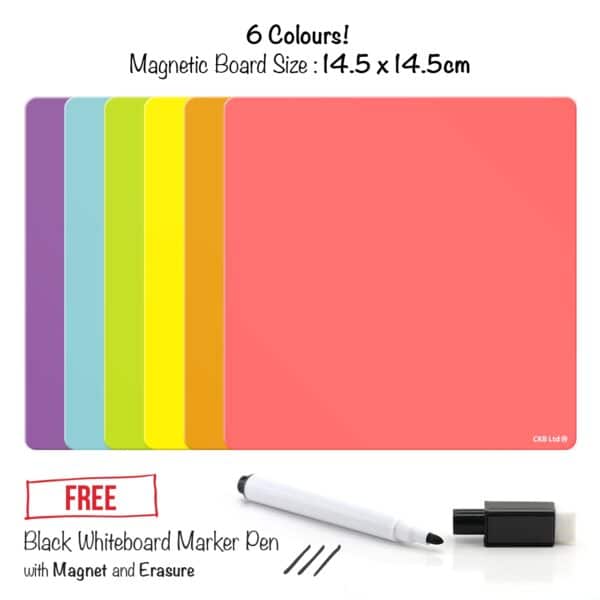 Coloured Squares Magnetic Whiteboard Fridge Board