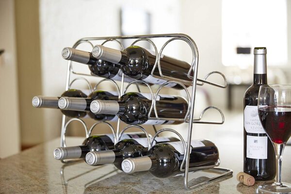 12 bottle chrome rack