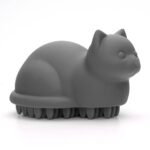 Grey Soft Silicone Cat Grooming Brush
