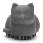Grey Soft Silicone Cat Grooming Brush