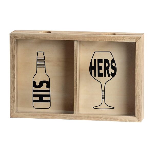 His and Hers Wooden Cork Cap Collector