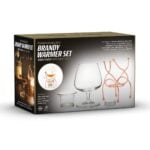 Brandy Warmer Set Snifter Glass With Copper Stand