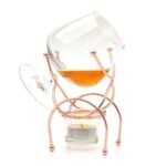 Brandy Warmer Set Snifter Glass With Copper Stand