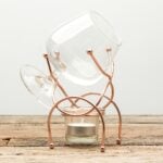 Brandy Warmer Set Snifter Glass With Copper Stand