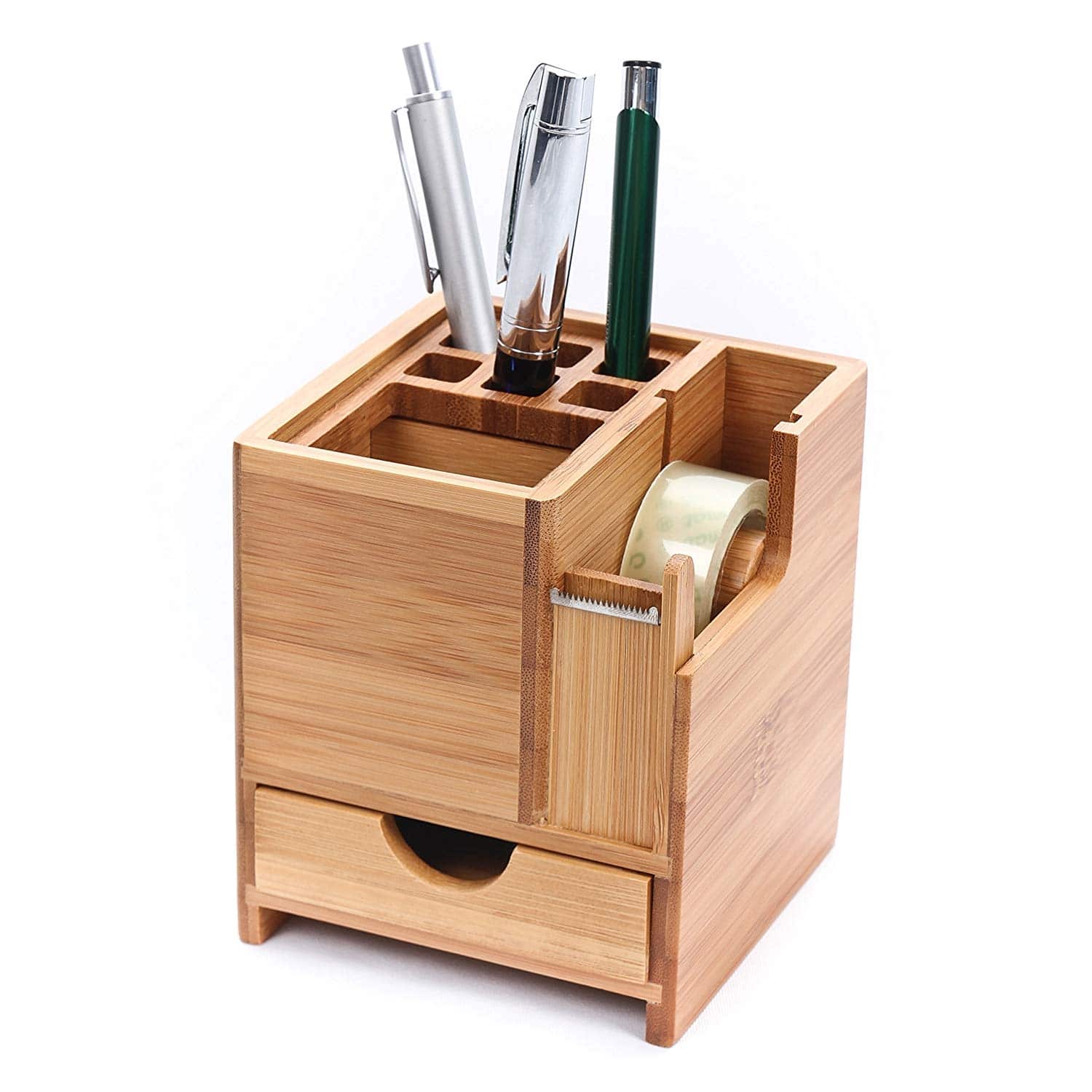 Bamboo Desk Stationary Square Pot Holder | CKB LTD