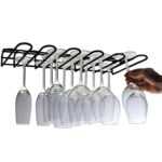 5 Row Under Cupboard Wall Mounted Wine Glass Rack