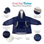 Snug Rug Eskimo Blanket Hoodie Oversized Giant Sweatshirt - Navy Blue-9591