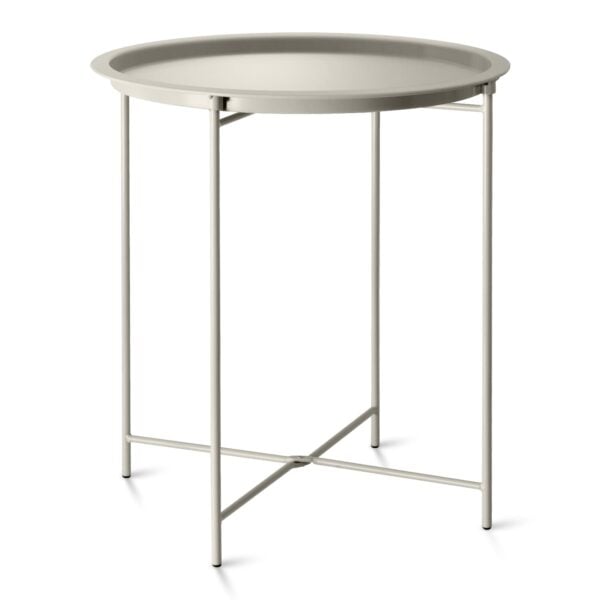 Clay Steel Outdoor Bistro Table Foldable With Removable Tray