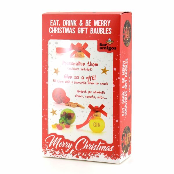 Eat, Drink & Be Merry Christmas Gift Baubles | 50ml | Pack of 6