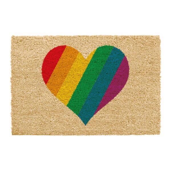rainbow heart doormat
