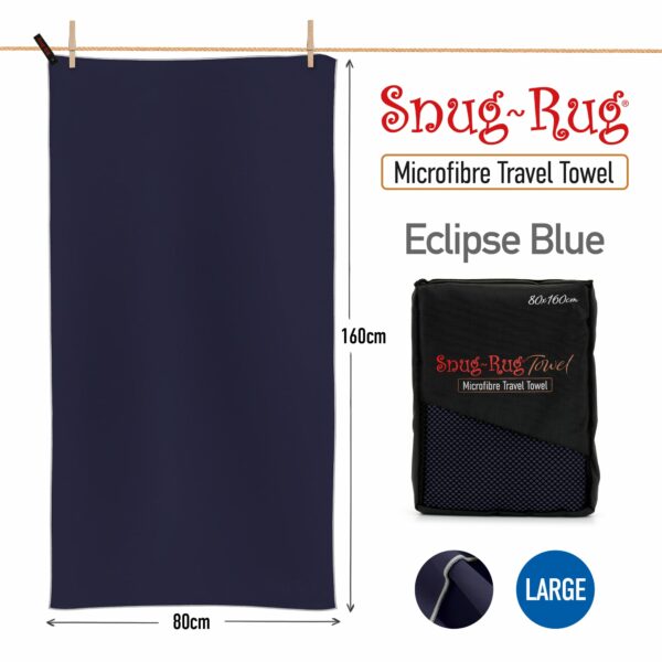Snug-Rug Microfibre Towel (Eclipse Blue) (Large 80 x 160cm)
